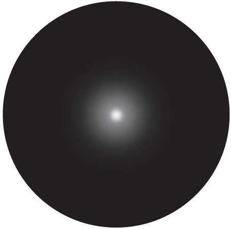 Zeichnung des Kugelsternhaufens M 15
im Teleskop mit 60mm Öffnung, Vergrößerung 100-fach. L. Spix