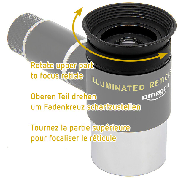 Omegon Oculaire réticulé, 12mm, éclairé