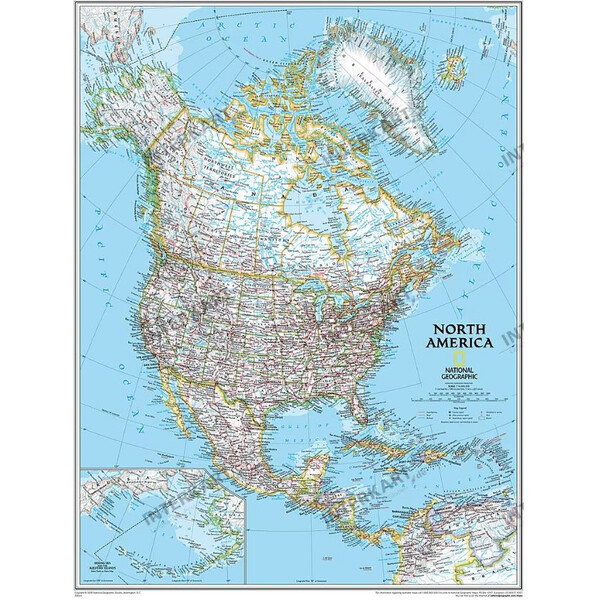 National Geographic Kontinentkarte Nord Amerika politisch ( 61 x 76 cm)