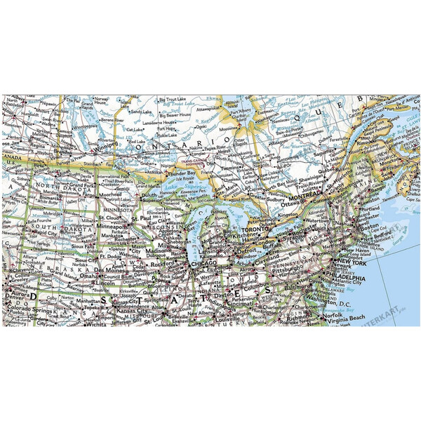 National Geographic Kontinentkarte Nord Amerika politisch ( 61 x 76 cm)