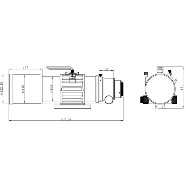 Omegon Apochromatischer Refraktor Pro APO AP 94/517 Triplet ED OTA
