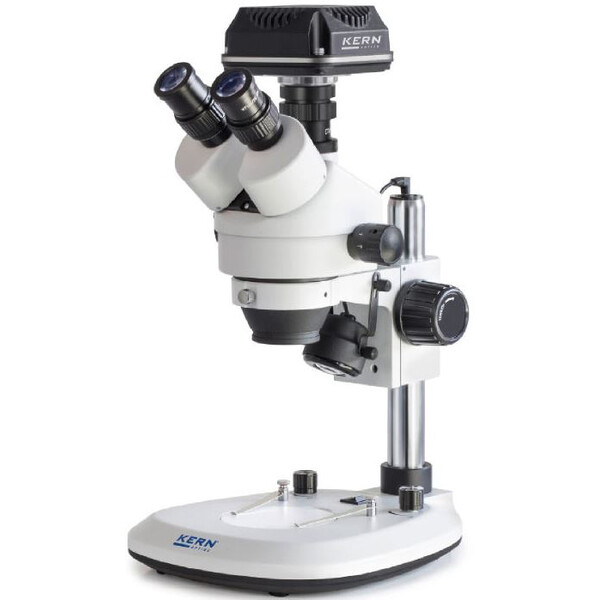Microscope Kern OZL 466C832, Greenough, Colonne, 7-45x, 10x/20, Lumière transmise, Anneau, 3W LED, Caméra 5MP, USB 3.0