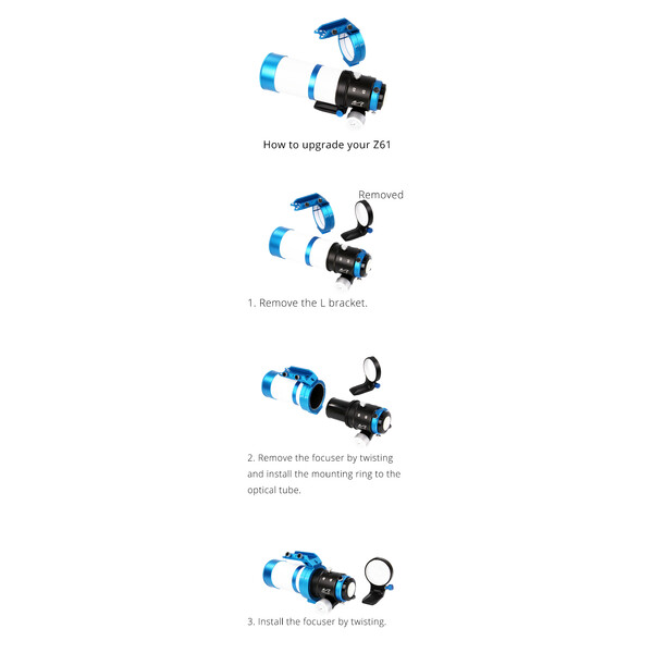 William Optics Colliers et support pour chercheur pour ZenithStar 61