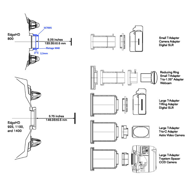 Pierro Astro Schmidt-Cassegrain sur adaptateur photo M48
