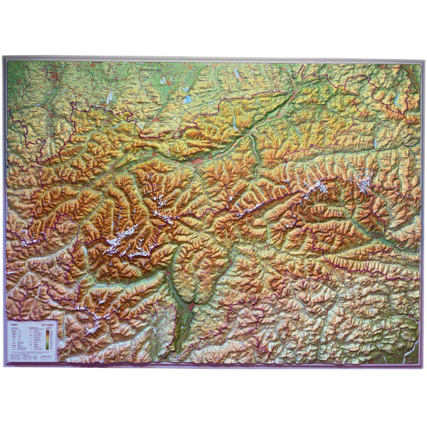 Georelief Carte en relief 3D du Tyrol (77 x 57 cm)