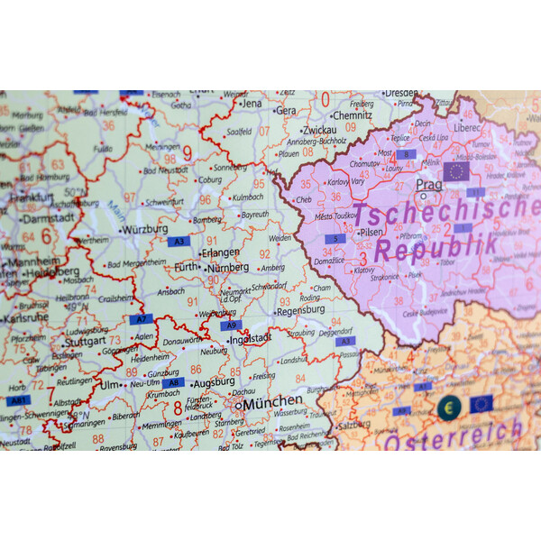 Carte des continents GeoMetro Europa Postleitzahlen (90 x 123 cm)