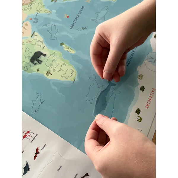 Carte pour enfants GeoMetro Le monde des animaux (84 x 60 cm)