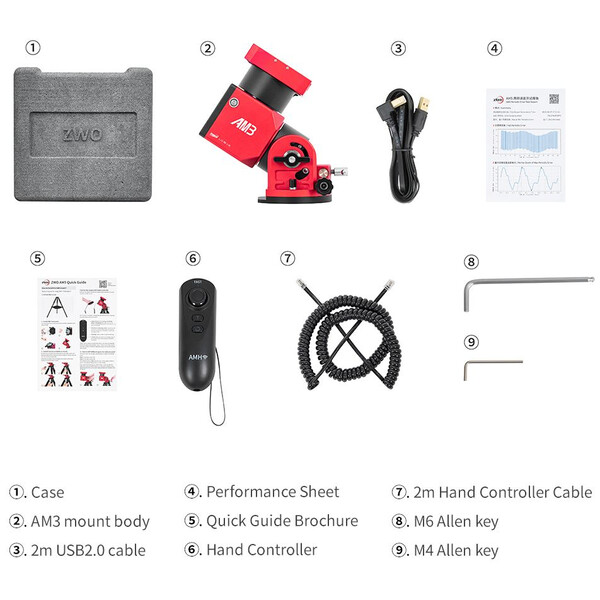 Monture ZWO AM3 Harmonic Equatorial Mount + Carbon Tripod
