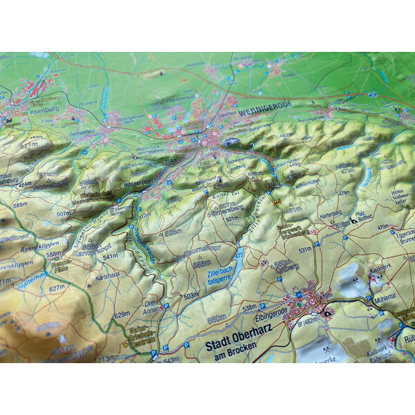 Georelief Carte en relief du Harz en 3D (77 x 57 cm)