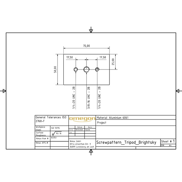 Omegon Fernglas Brightsky 30x100 - 45° + Case