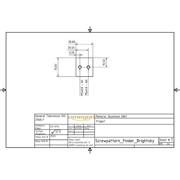Omegon Fernglas Brightsky 30x100 - 45° + Case
