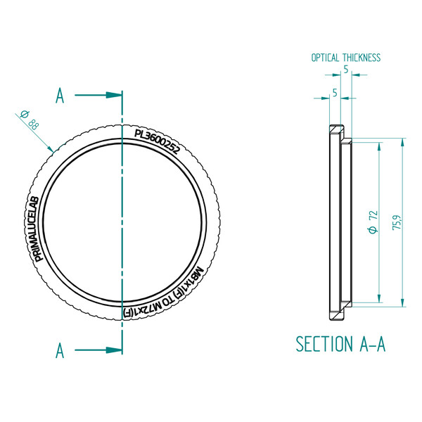 Adapter PrimaLuceLab M81/M72 ESATTO 3" / ARCO 3"