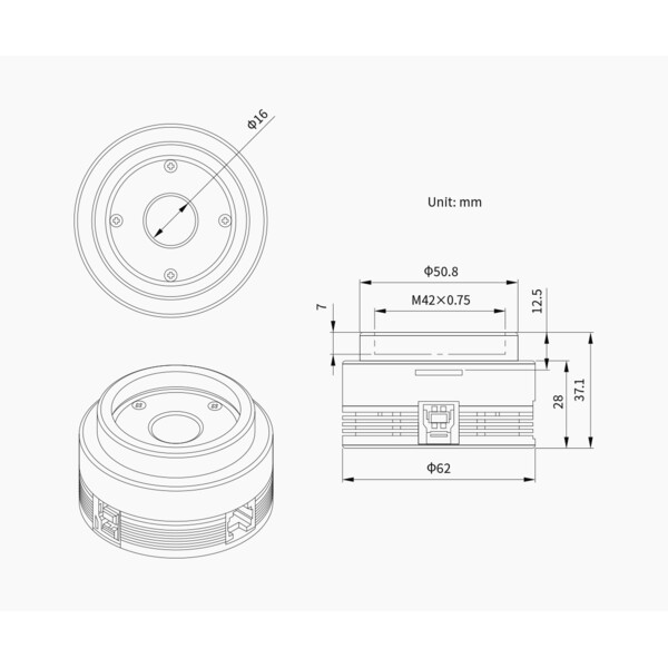 Caméra ZWO ASI 662 MM Mono