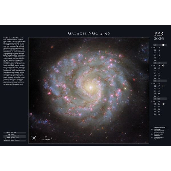 Calendrier Astronomie-Verlag Weltraum-Kalender 2026