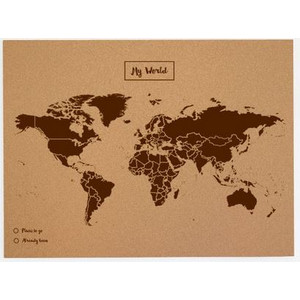 Mappemonde Miss Wood Woody Map Natural Cork L brown