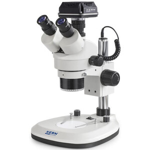 Microscope Kern OZL 466C825, Greenough, Colonne, 7-45x, 10x/20, Lumière transmise et réfléchie, 3W LED, Objectif annulaire, Caméra 5MP, USB 2.0