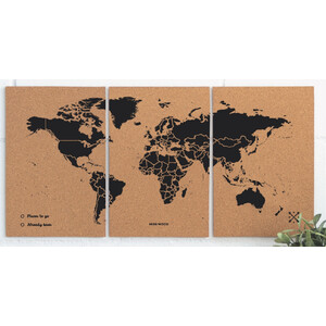 Mappemonde Miss Wood Puzzle Map M - Noir