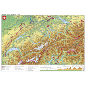 Carte géographique Stiefel Suisse physique (98 x 68 cm)