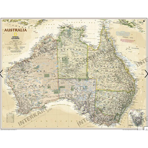 Carte des continents National Geographic Australie (77 x 69 cm)