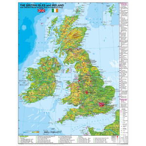 Carte géographique Stiefel The British Isles and Ireland (68 x 98 cm)