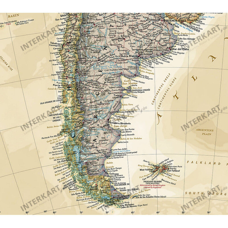 National Geographic Kontinentkarte Südamerika (61 x 76 cm)