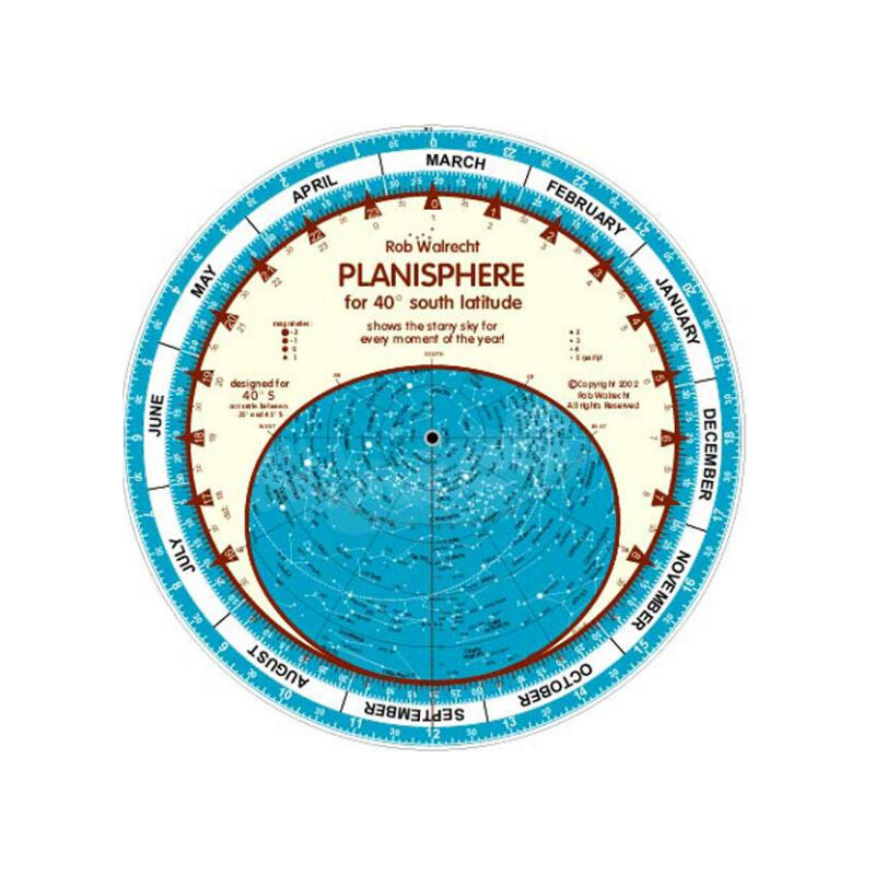 Rob Walrecht Sternkarte Planisphere 40°S 25cm