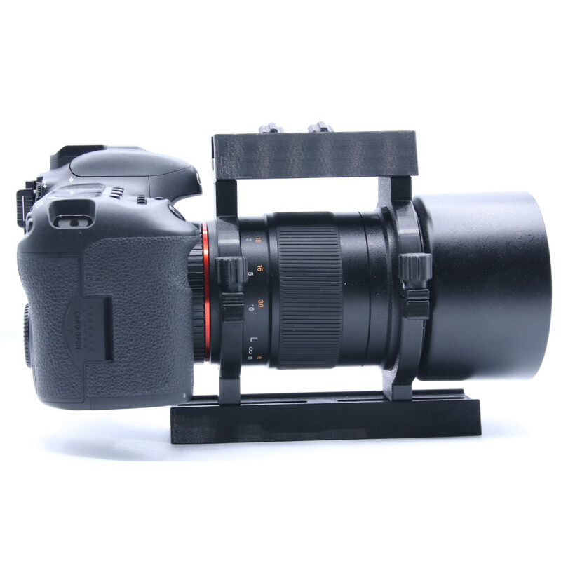 Astroprints Rohrschellen mit Sucherschuh und Prismenschiene für Samyang 135 mm f/2 Objektiv