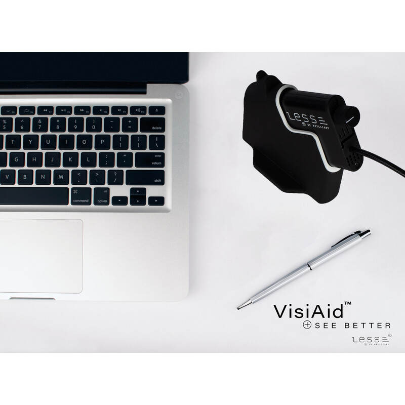 Loupe LESS VisiAid, Lunettes Lumineuses, Kit Complet, Poste Fixe & Mobile