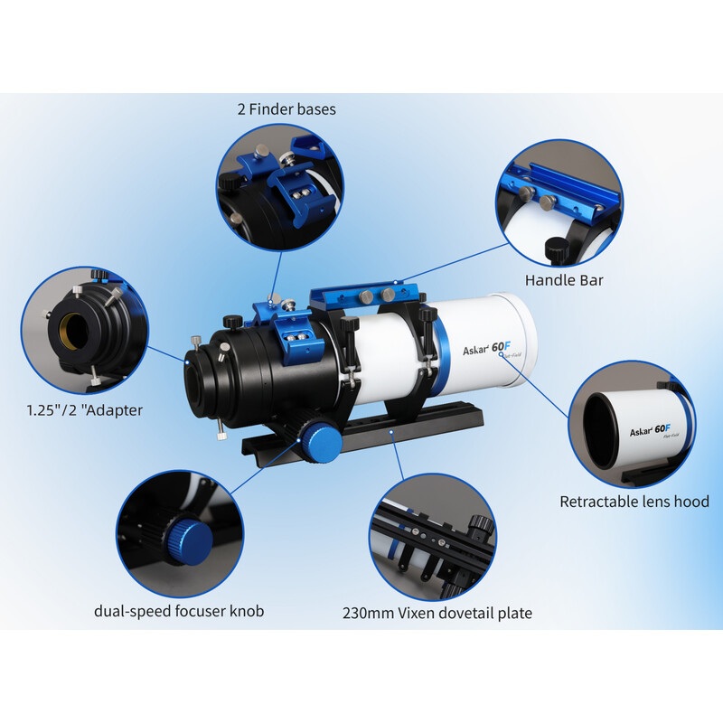 Lunette apochromatique Askar AP 60/408 60F Flatfield