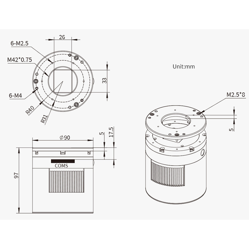 Caméra ZWO ASI 2600 MC Pro Color