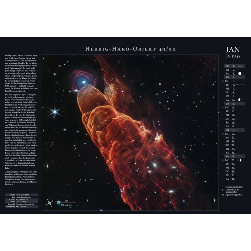 Calendrier Astronomie-Verlag Weltraum-Kalender 2026