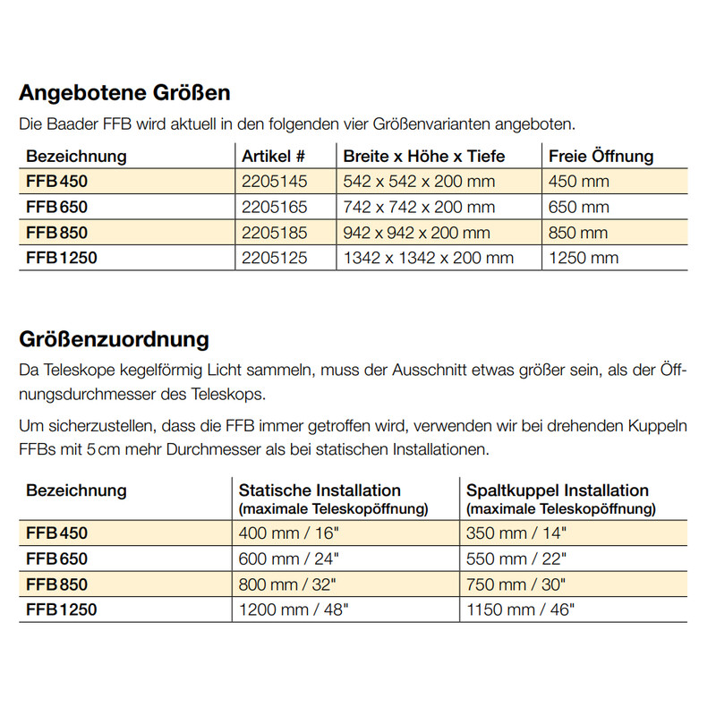 Baader Flatfieldmaske FFB 850 mm